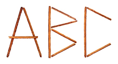 The alphabet from salty sticks isolated on white backgroundの写真素材