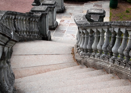 The old stone stairway leading downの写真素材