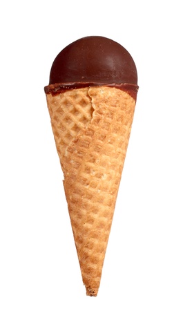 Chocolate ice cream isolated on white backgroundの写真素材