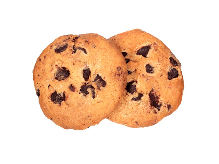 Oatmeal cookies isolated on white backgroundの写真素材