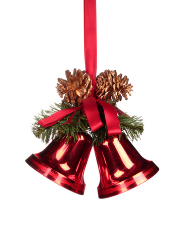 Christmas bells isolated on white backgroundの写真素材