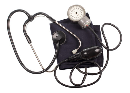 Blood pressure gauge isolated on white background