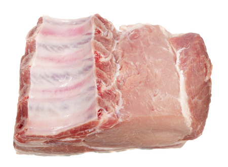 Pork chop isolated on a white backgroundの写真素材