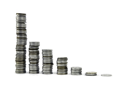  silver columns of coins