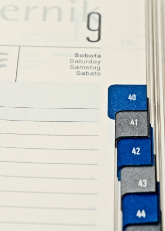 visible calendar of dates and a blank sheet for notesの写真素材