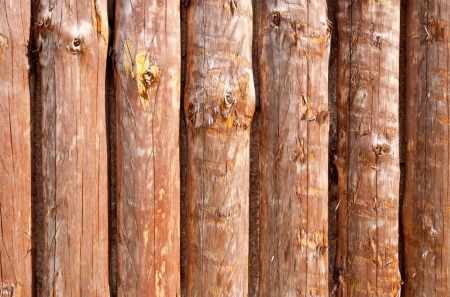 Vertical old wooden balls as textureの写真素材