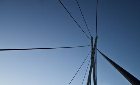 The top of the rope bridge.の写真素材