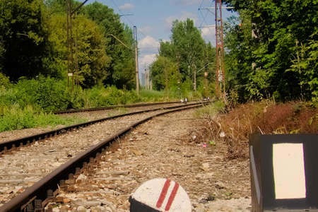 Mysterious, abandoned railroad tracks.の写真素材