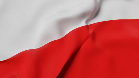 Computer generated high resolution image of Polish national flag.の写真素材