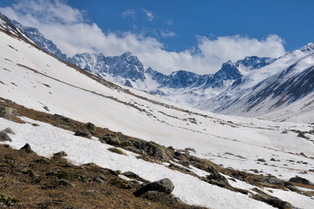 Panoramic view of slopes of Kackar Mountains in Turkeyの写真素材
