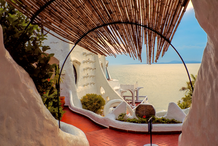 Picturesque view of the terrace in Casa Pueblo de Carlos Paez Villaro in Uruguayのeditorial素材