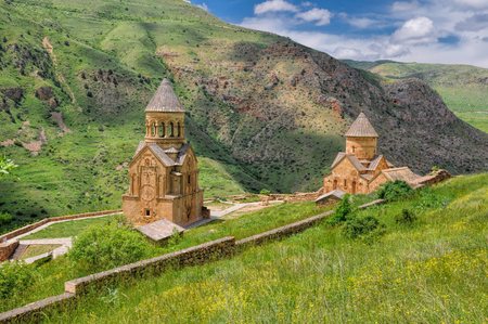Scenic Novarank monastery in Armenia, famous tourist destinationの写真素材