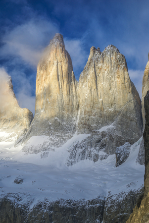 Pinnacles in Torres del Paine national park in south American Andesの写真素材