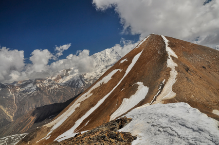Scenic ridge in Himalayas mountains in Nepalの写真素材