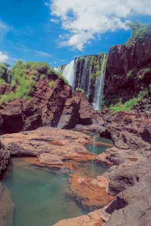 Picturesque view of Iguazu waterfalls in Argentinaの写真素材