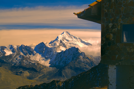 Picturesque Chacaltaya in south american Andesの写真素材