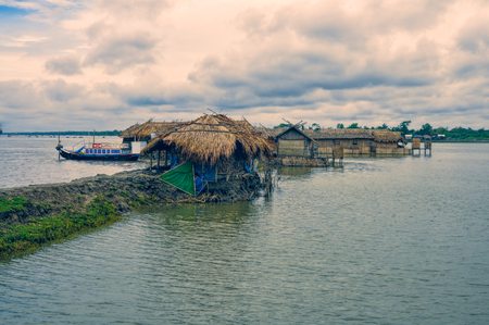 Scenic view of traditional village in Bangladeshの写真素材