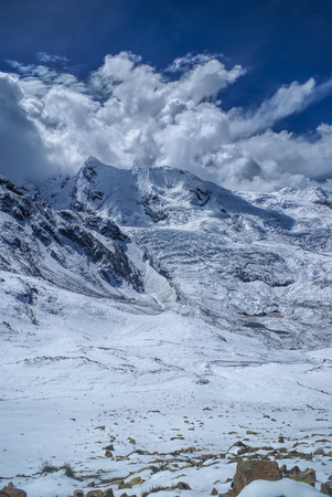 Scenic view of high altitude south american Andes in Peru, Ausangateの写真素材