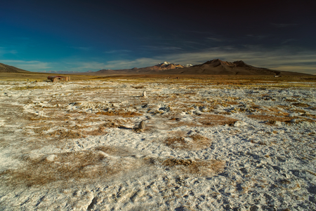 Scenic view of bolivian Sajama national park and some of its highest peaksの写真素材