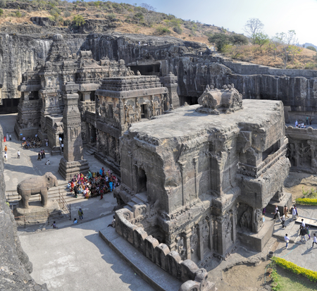 Ellora caves, archaeological site in Indiaの写真素材