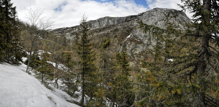 Scenic panorama of landscape in Norwayの写真素材