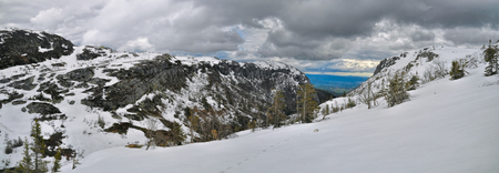 Scenic panorama of landscape in Norwayの写真素材