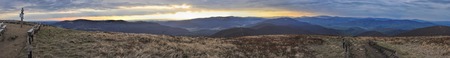 Scenic panorama of Ukrainian landscape from borders with Slovakia