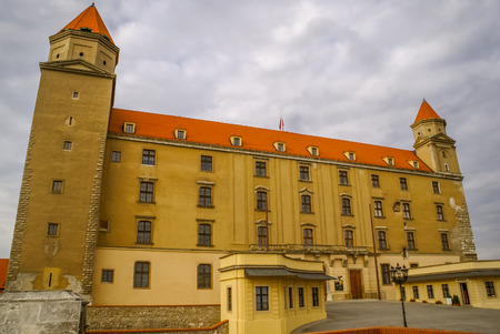 Photo of large old Bratislava castle, symbol of this capital city of Slovakia.のeditorial素材