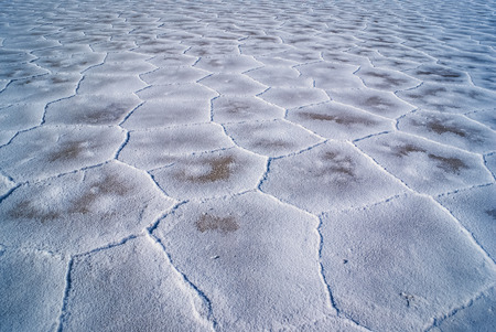 Photo of salt on ground at Purmamarca Salinas grandes in Salta, city in Argentina.の写真素材