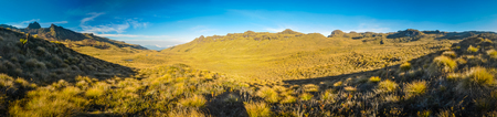 Panoramic photo of wilderness near Mt. Giluwe in Papua New Guinea. In this region, one can only meet people from isolated local tribes.の写真素材