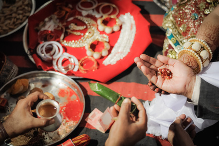 Bikaner, Rajasthan - circa December 2011: Photo of richness of wedding in Bikaner, Rajasthan. Documentary editorial.のeditorial素材
