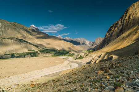 Picturesque valley in Karakoram mountains, Pakistan.の写真素材