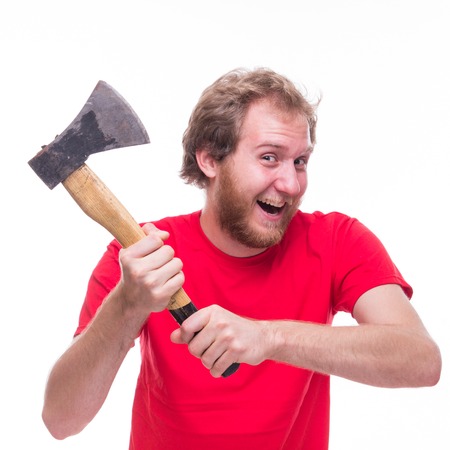 Mad man with an ax - studio shoot