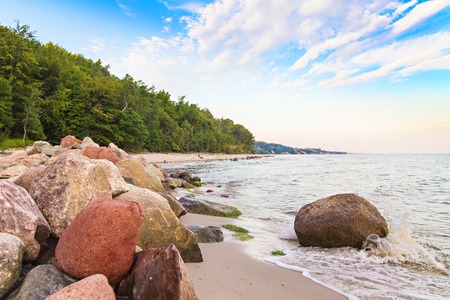 Coastal landscape of Baltic Sea - beautiful beachの写真素材