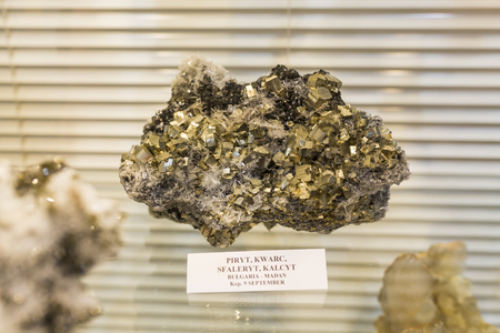 Lodz, Poland - October 20th, 2017: Precious stones and minerals available for sale at the annual Intersotne fair in city of Lodz. のeditorial素材