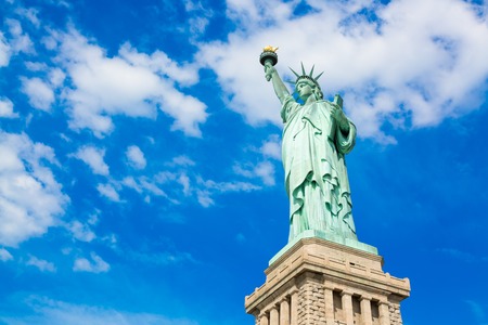 The Statue of Liberty on Liberty Island in New Yorkの写真素材