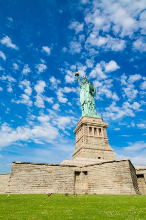 The Statue of Liberty on Liberty Island in New Yorkの写真素材