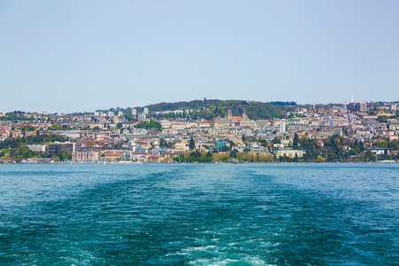 View of Lausanne city taken from Geneva Lakeの写真素材