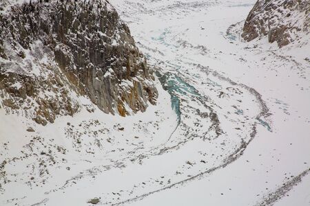 Mer de Glace valley under Mont Blanc massif in French Alspの写真素材