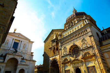 Basilica di Santa Maria Maggiore, Bergamo, Italyの写真素材