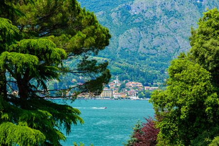 Idyllic view of Lake Como and Menaggio Town in Italy