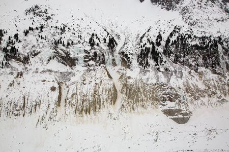 Mer de Glace valley under Mont Blanc massif in French Alspの写真素材