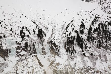 Mer de Glace valley under Mont Blanc massif in French Alspの写真素材
