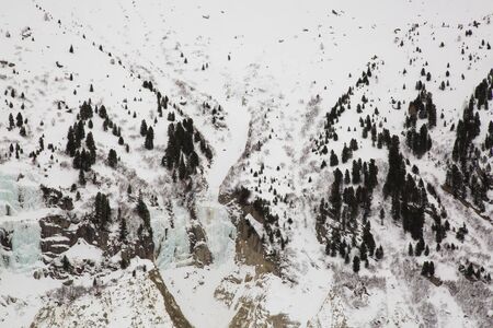 Mer de Glace valley under Mont Blanc massif in French Alspの写真素材
