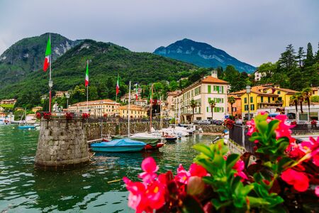 Menaggio town over the Lake Como in Lombardy region in Italyの写真素材