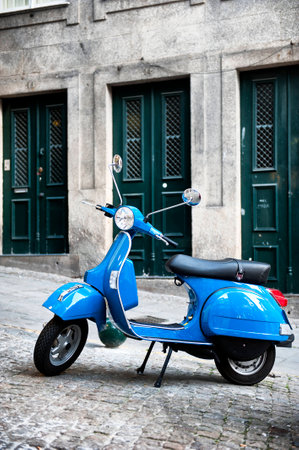 Italian scooter on old street.の写真素材