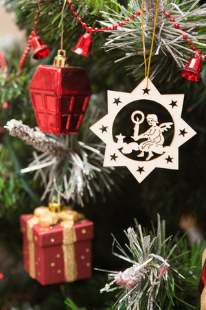 Decorations on a Christmas tree.の写真素材