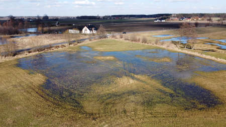 Meadow flooded with spring thaws.