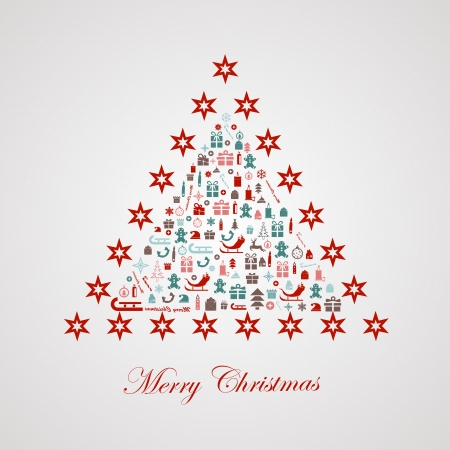 Stylized design Christmas treeのイラスト素材