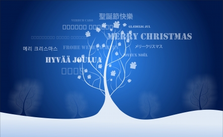 Merry Christmas treeのイラスト素材